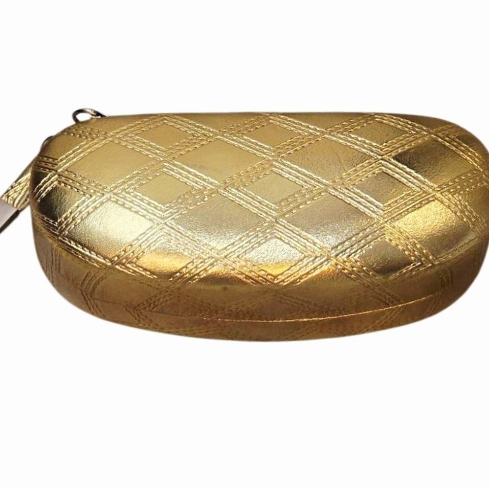 Genesis Gold Woven Hard Eye Glass Case w/Strap